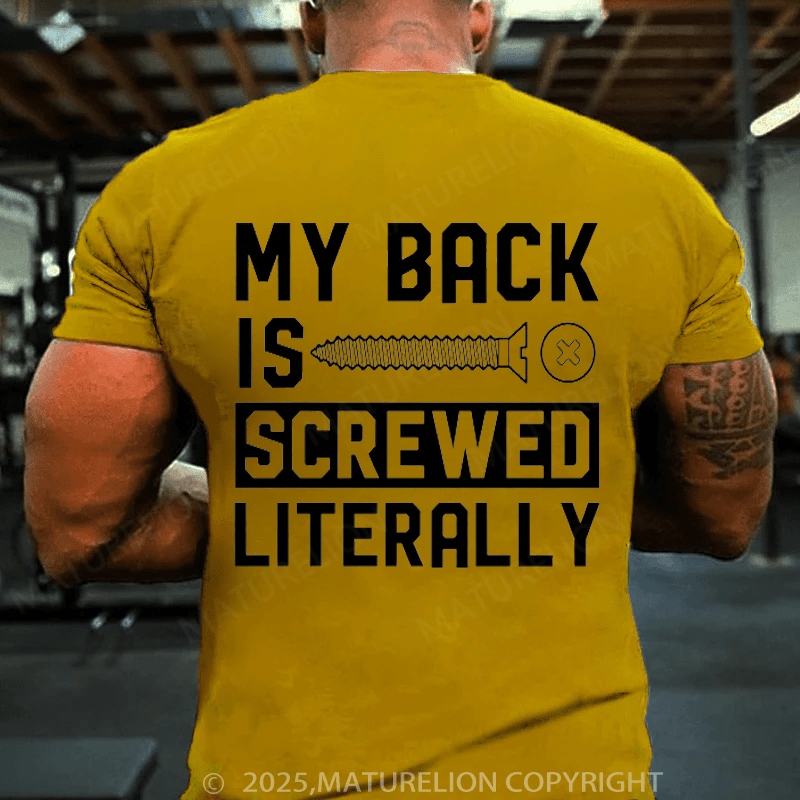 Maturelion Men's T-shirt Back Surgery Gift Cotton T-shirt