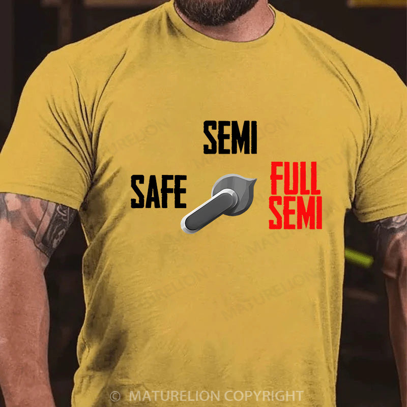 Maturelion Men's T-shirt Full Semi Auto Cotton T-shirt