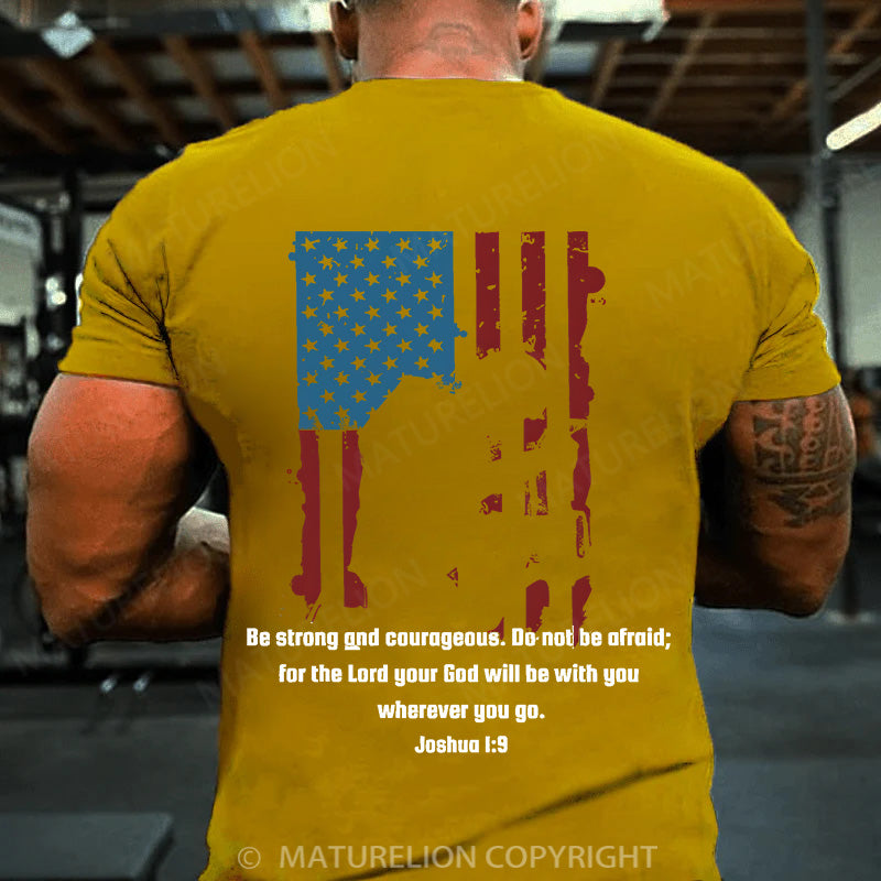 Maturelion Men's T-shirt Military Bible Verse Cotton T-shirt