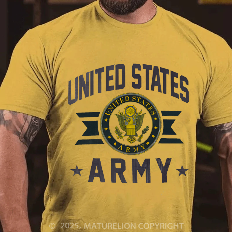Maturelion Men's T-shirt vintage inspired Army distressed Cotton T-shirt