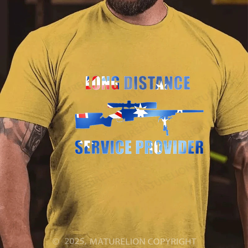 Maturelion Men's T-shirt Long Distance Service Provider Cotton T-shirt