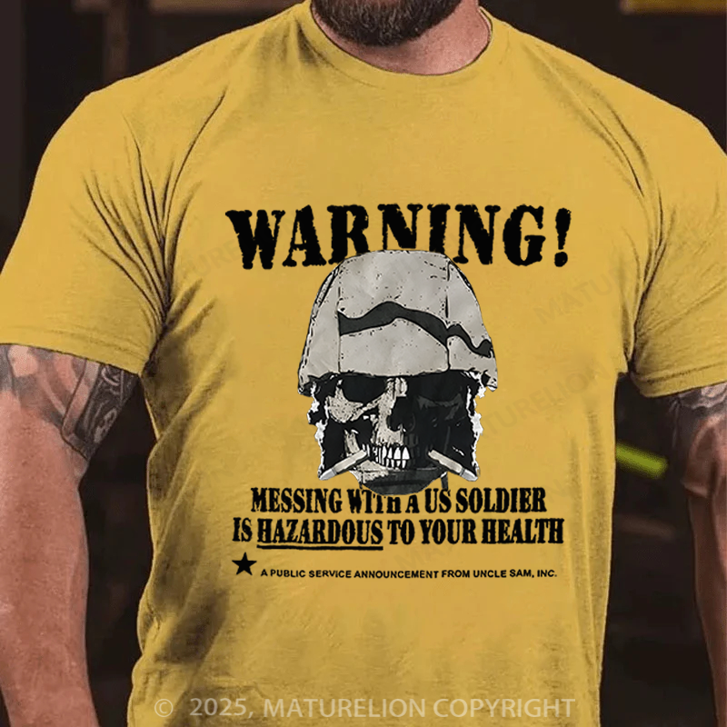 Maturelion Men's T-Shirt Military Graphic Skull Cotton T-Shirt