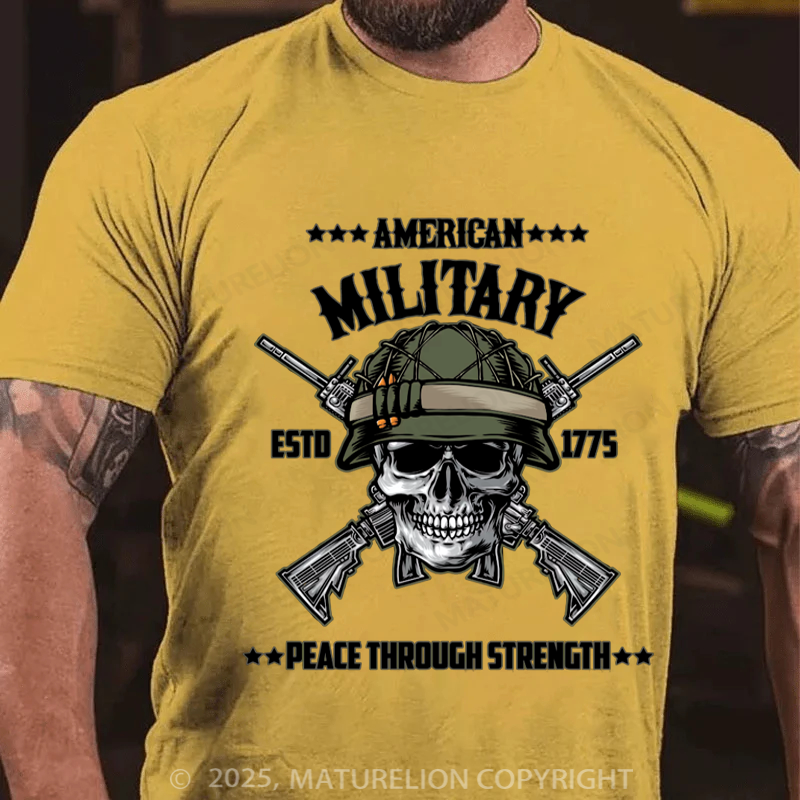 Maturelion Men's T-shirt Us Military Cotton T-shirt