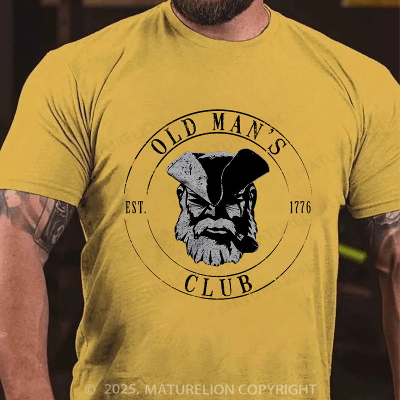 Maturelion Men's T-shirt Old Man's Club Older I Get Cotton T-shirt