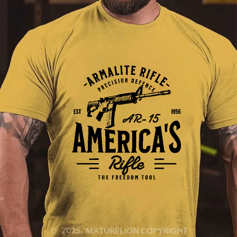 Maturelion Men's T-Shirt Second Amendment AR-15 Cotton T-Shirt
