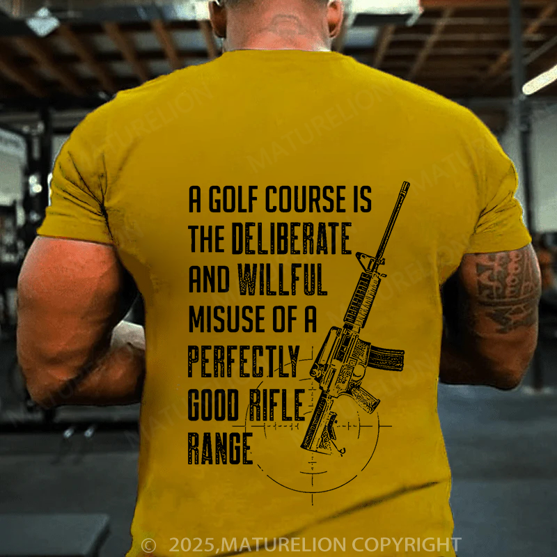 Maturelion Men's T-Shirt Patriotic Rifle Range M 0012 Cotton T-Shirt