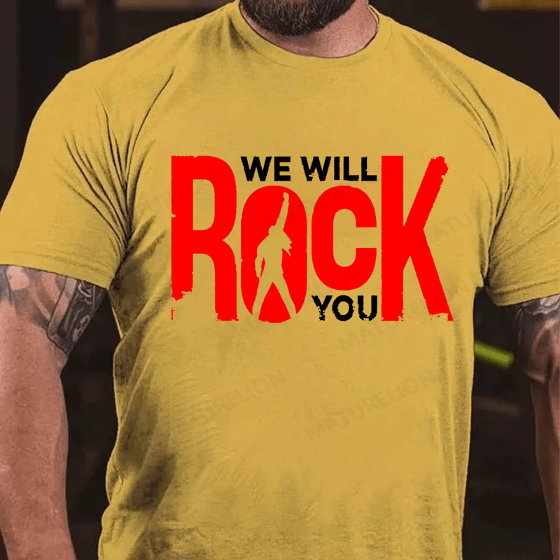 Maturelion Men's T-Shirt Queen We Will Rock You Cotton T-Shirt