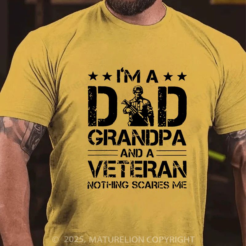 Maturelion Men's T-shirt Dad Grandpa And Veteran Cotton T-shirt
