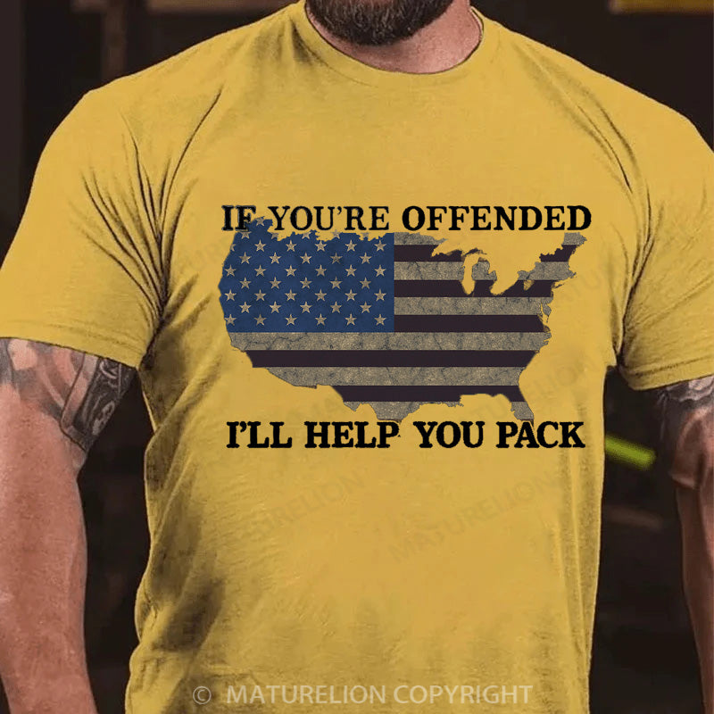 Maturelion Men's T-shirt Offended-I'll Help You Pack Adult Cotton T-shirt