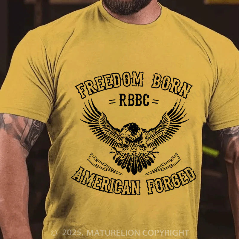 Maturelion Men's T-shirt American Forged Cotton T-shirt