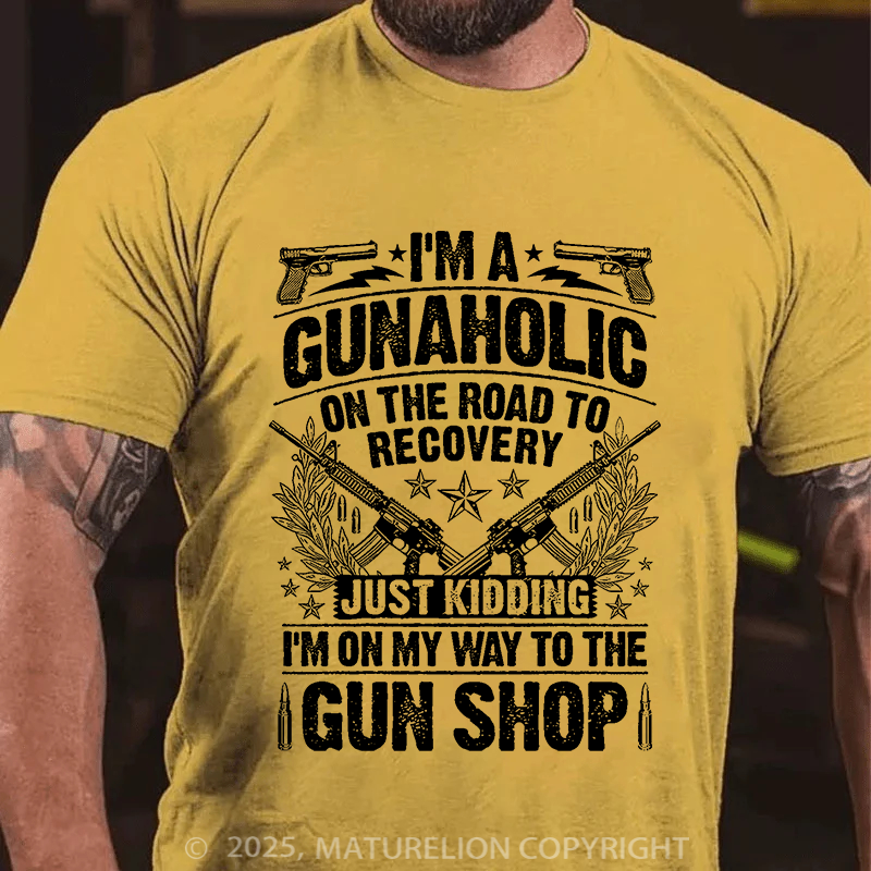 Maturelion Men's T-Shirt Gunaholic Cotton T-Shirt