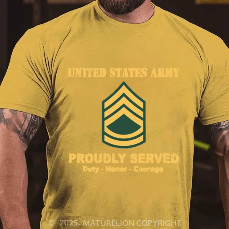 Maturelion Men's T-shirt US Army E-7 Sergeant First Class Cotton T-shirt
