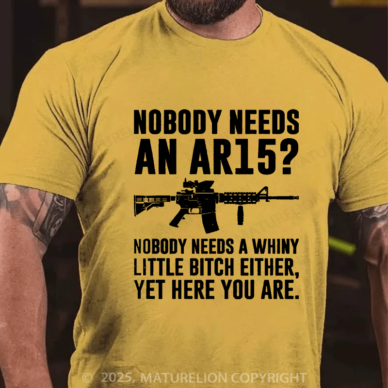 Maturelion Men's T-shirt Nobody Needs An AR15 Cotton T-shirt