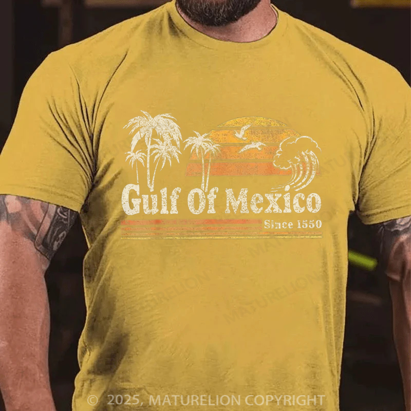Maturelion Men's T-shirt Gulf Of Mexico Cotton T-shirt