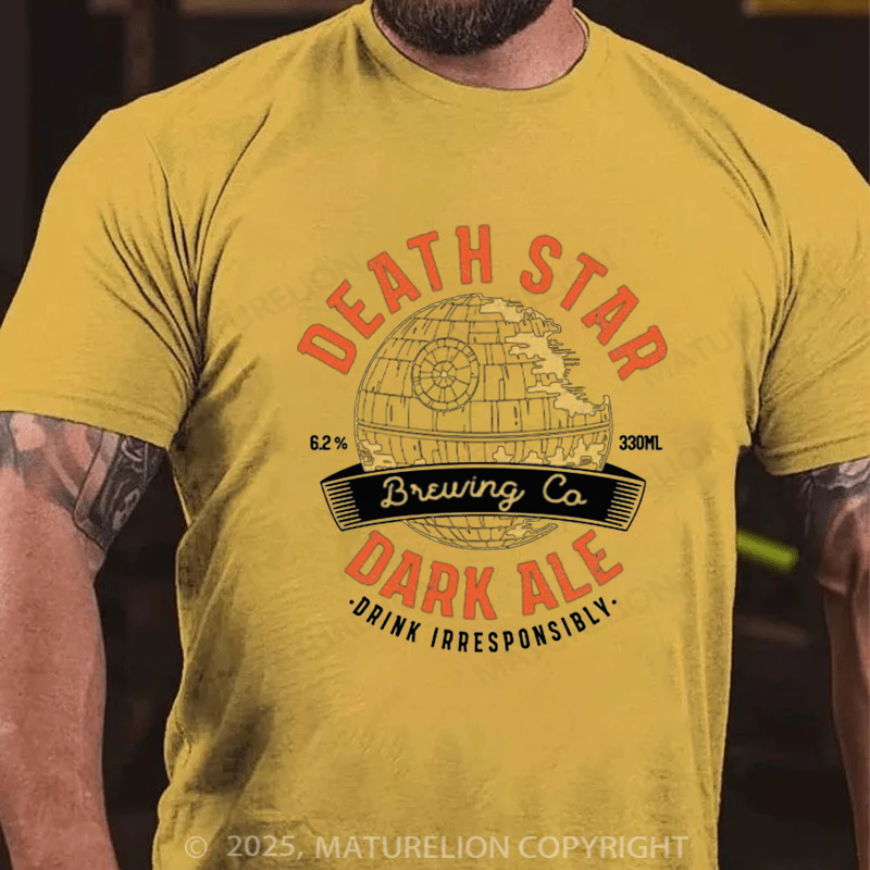 Maturelion Men's T-Shirt Death Star Cotton T-Shirt