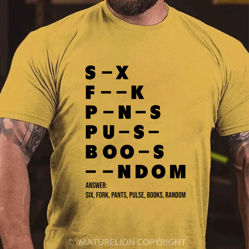 Maturelion Men's T-shirt Adult Dirty Mind Questions Cotton T-shirt