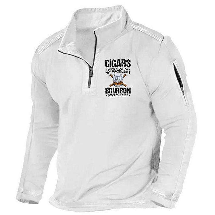 Maturelion Men's Henley Shirt Cigars Solve Most Of My Problems Henley Shirt