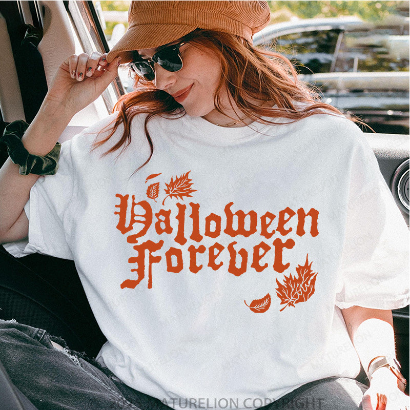 Maturelion Women's T-shirt Halloween Forever Cotton T-shirt