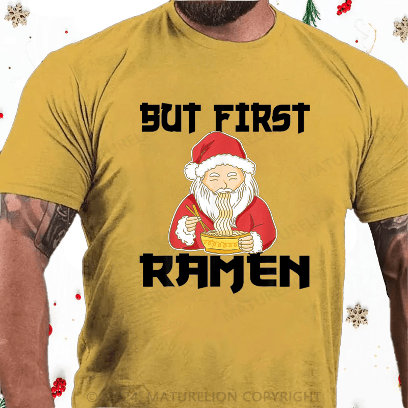 Maturelion Christmas T-Shirt Funny Santa Claus Christmas Ramen T-Shirt