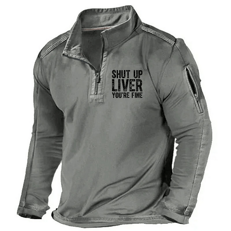 Maturelion Men's Henley Shirt Shut Up Liver You're Fine Henley Shirt