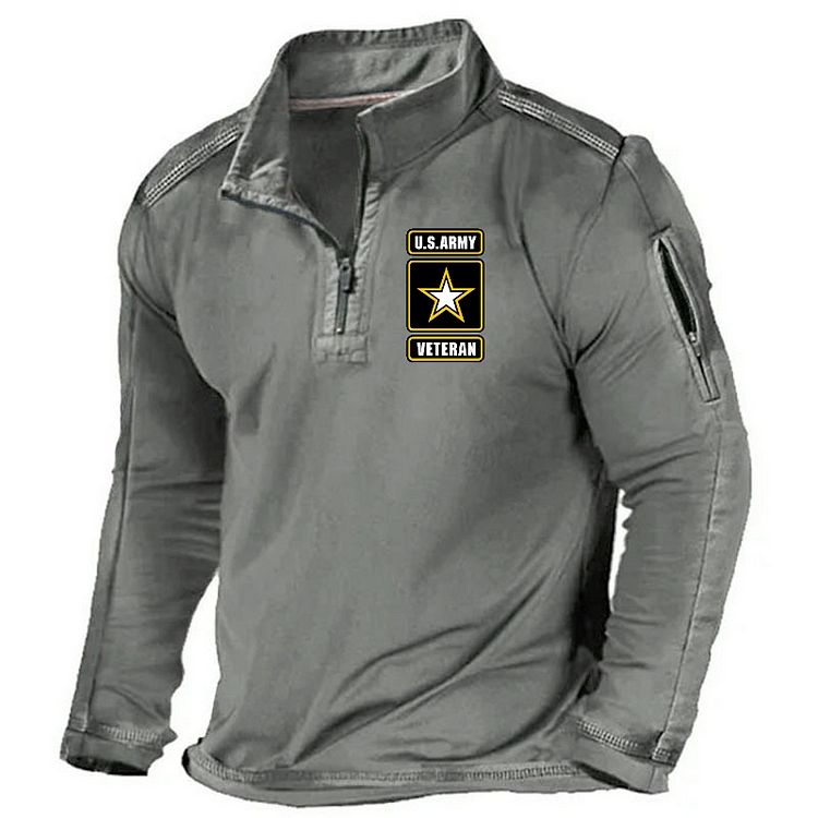 Maturelion Men's Henley Shirt US Army Veteran Henley Shirt