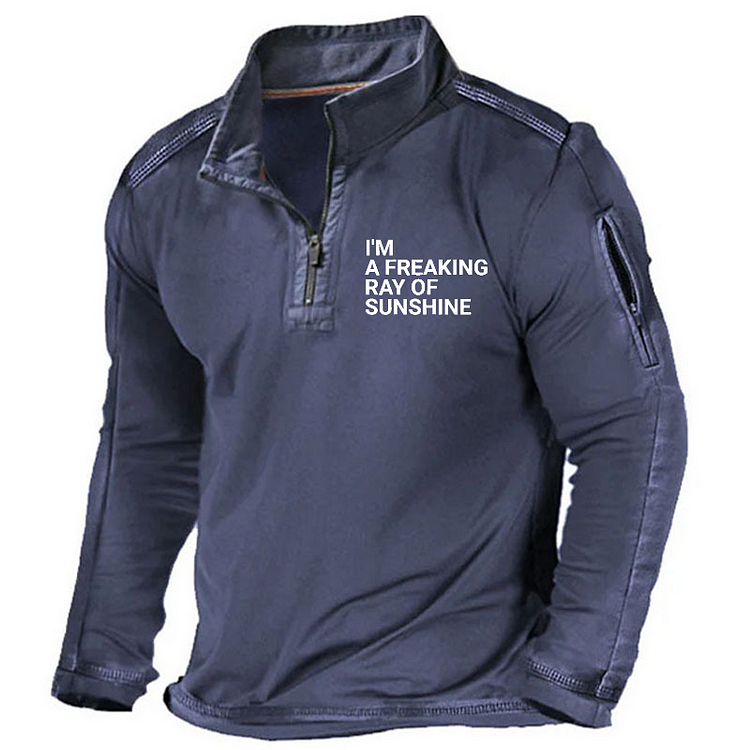 Maturelion Men's Henley Shirt I'm A Freaking Ray Of Sunshine Henley Shirt