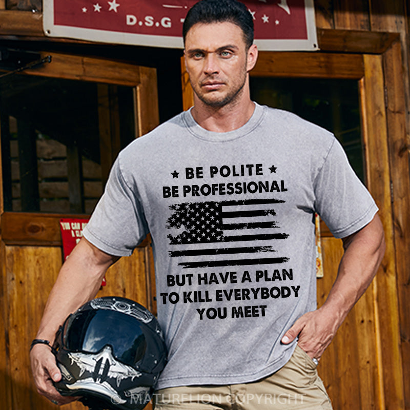 Maturelion Men's T-shirt Be Polite Cotton T-shirt