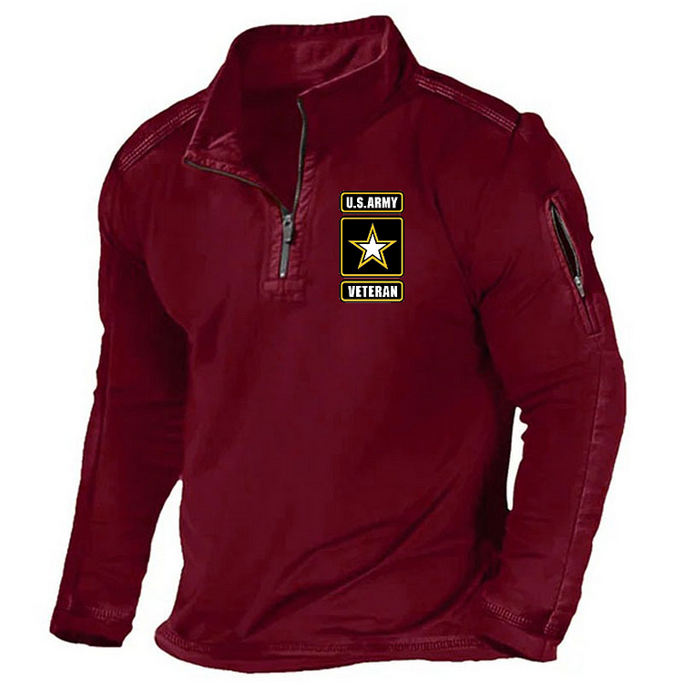 Maturelion Men's Henley Shirt US Army Veteran Henley Shirt