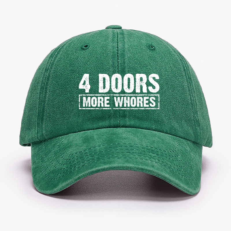Maturelion Custom Cap 4 Doors More Whores Funny Sarcastic Baseball Cap