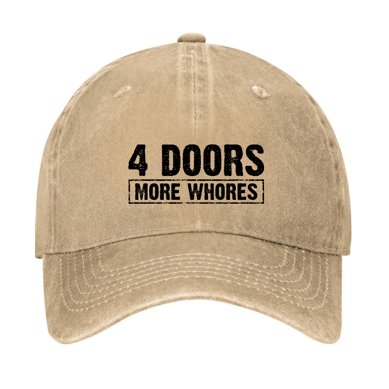 Maturelion Custom Cap 4 Doors More Whores Funny Sarcastic Baseball Cap