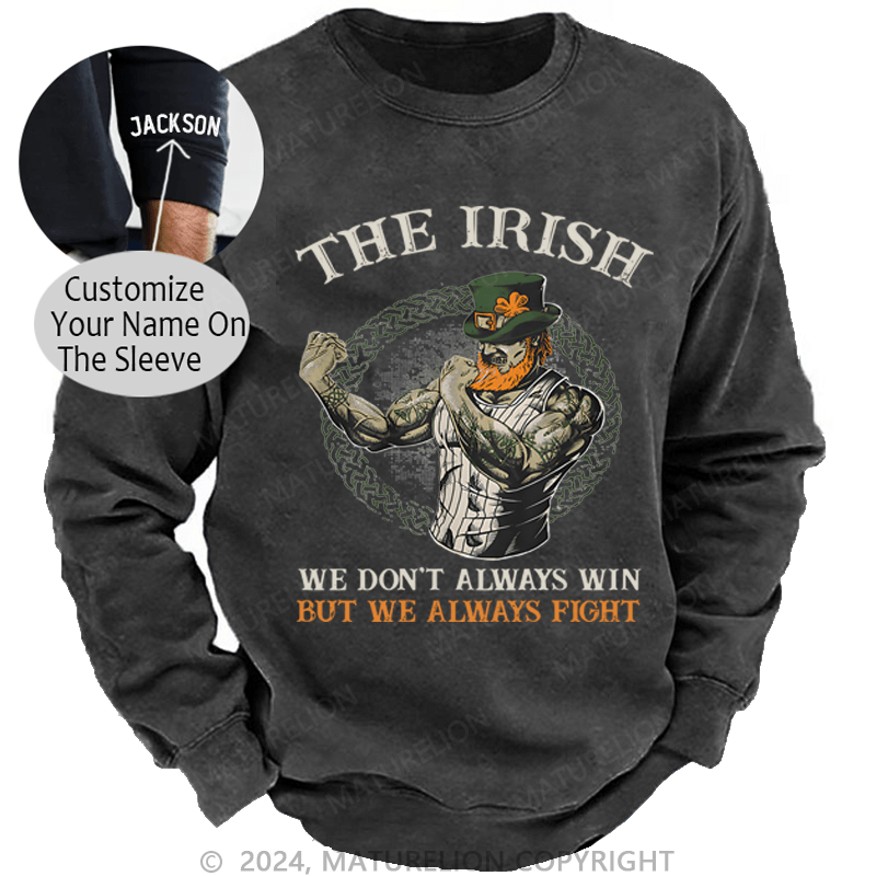 Maturelion St Patrick's Sweatshirt Fighting Irish Washed Sweatshirt