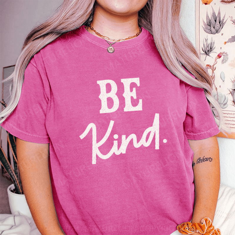 Maturelion Be Kind DTG Printing Washed Cotton T-Shirt