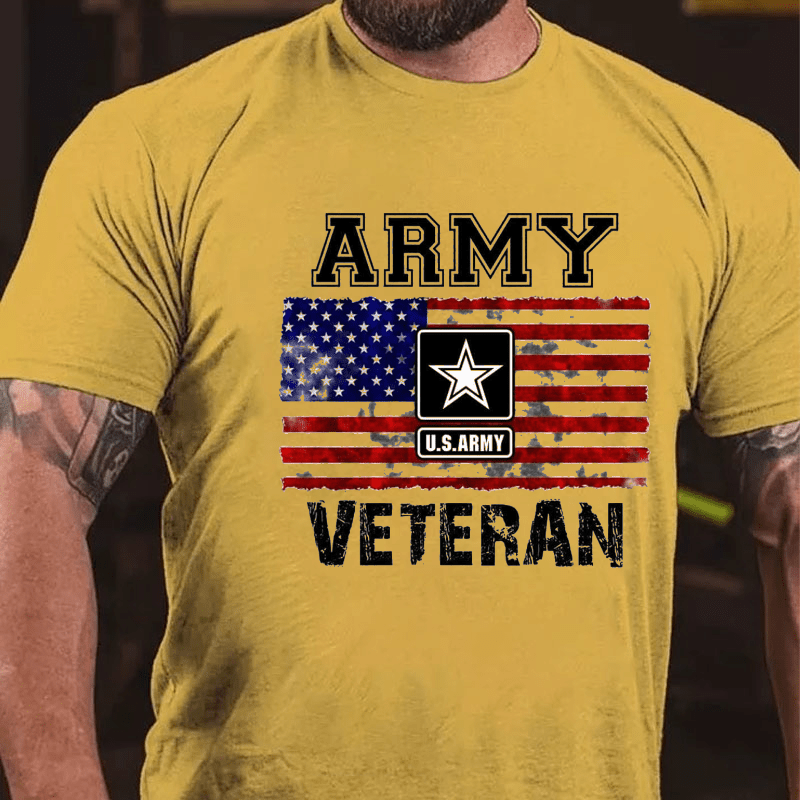 Army U.S.Army Veteran Cotton T-shirt (Free Customization)
