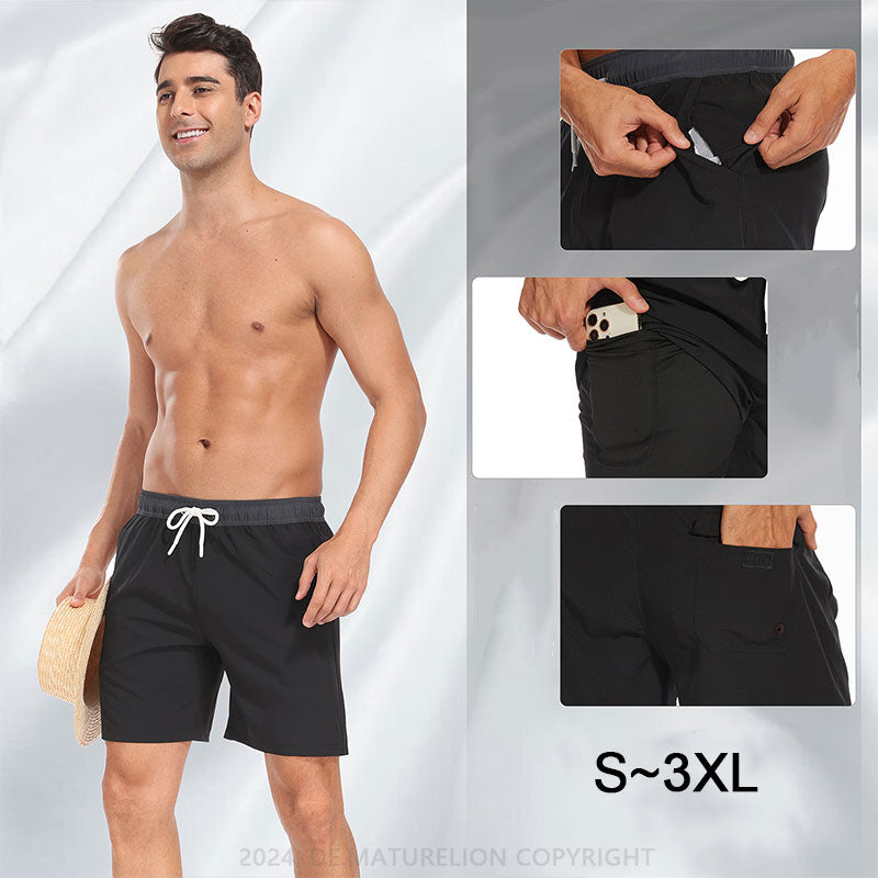 Maturelion Breathable Quick-Dry Fitness Swim Trunks