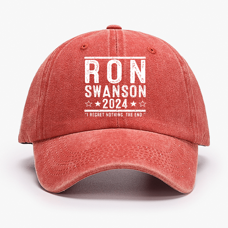Ron Swanson 2024 I Regret Nothing The End Funny Sarcastic Cap