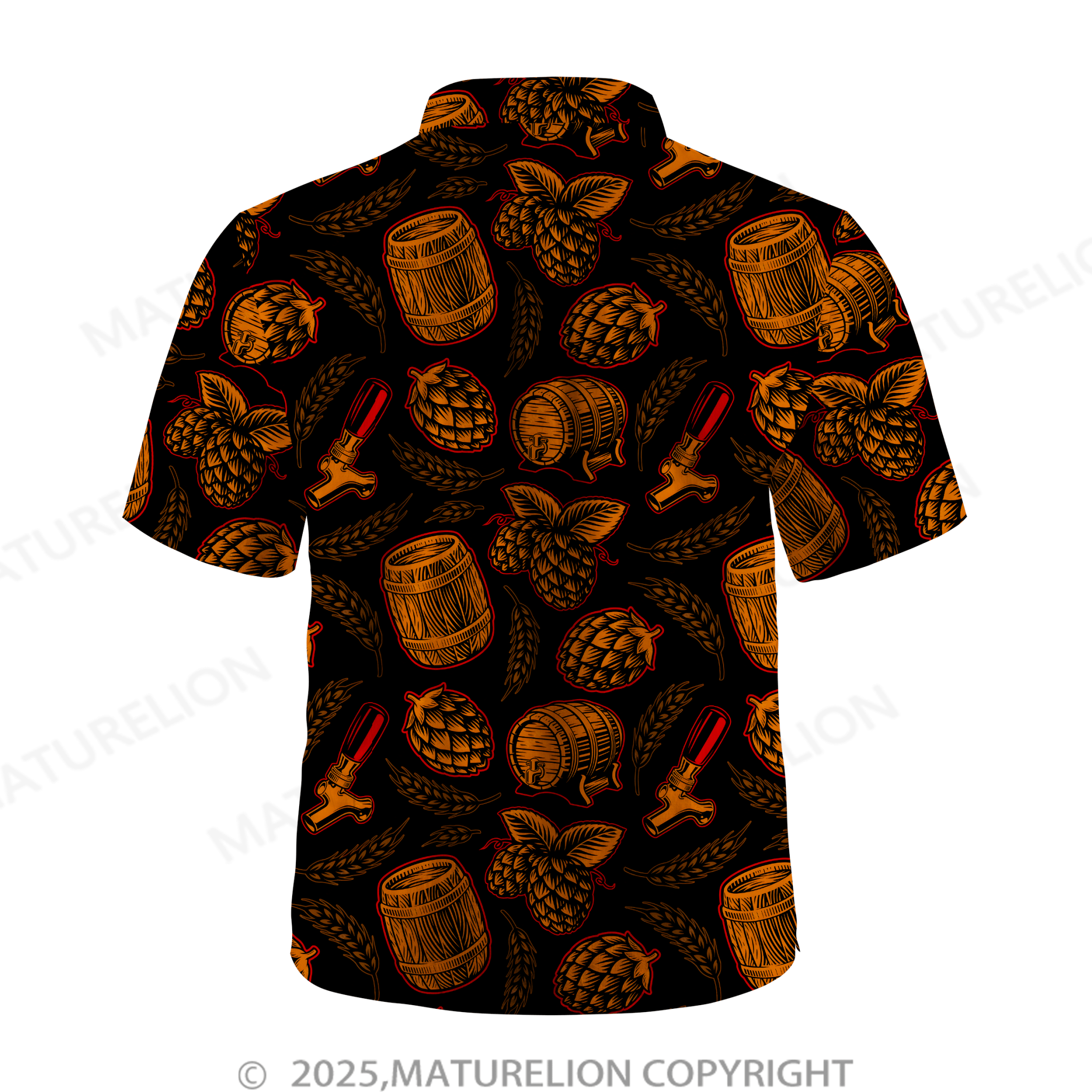 Maturelion Men's Hawaiian Shirt Palm Breeze Hawaiian Shirt