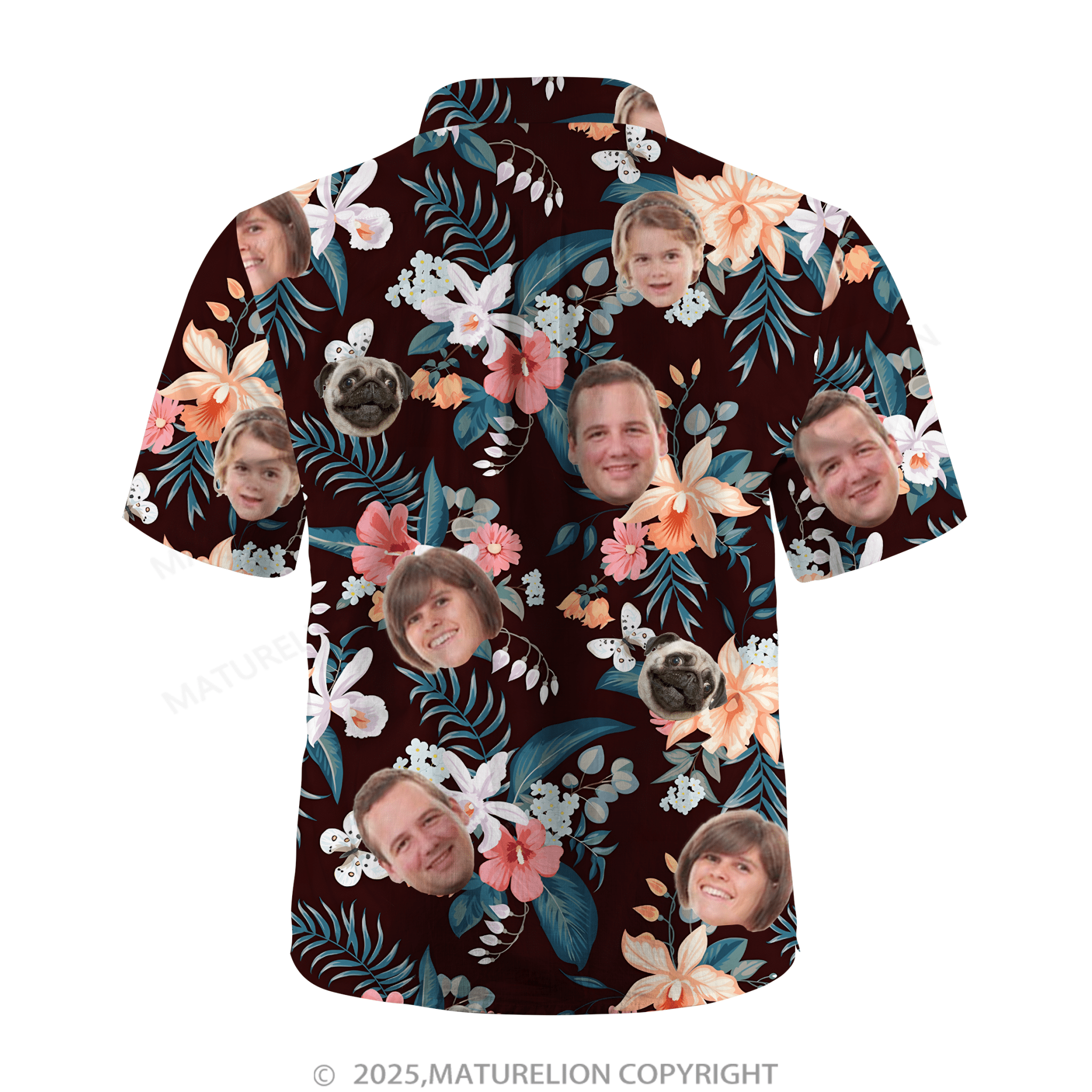 Maturelion Aloha Shirts Hawaiian Shirt Designed with Your Face Hawaiian Shirt
