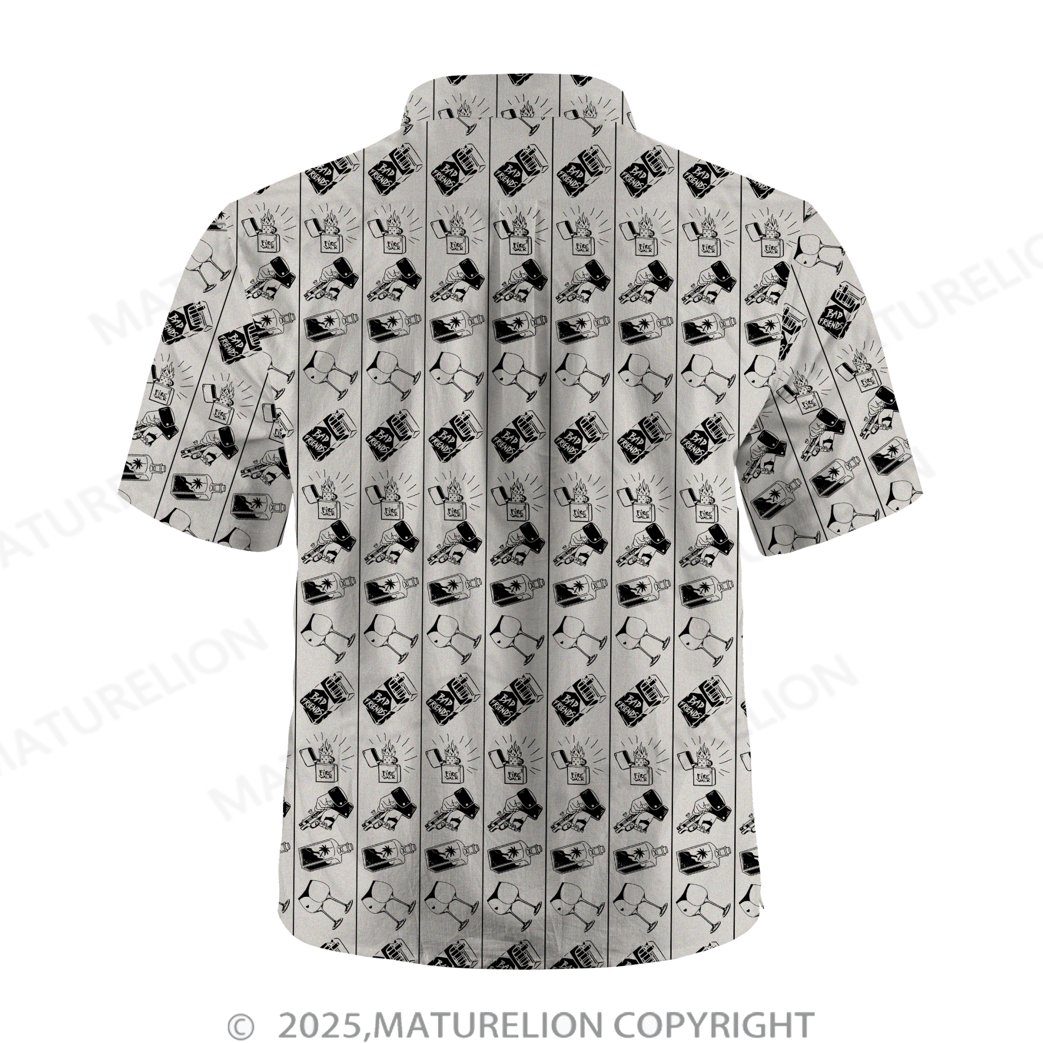 Maturelion Men's Hawaiian Shirt Floral Rush Hawaiian Shirt