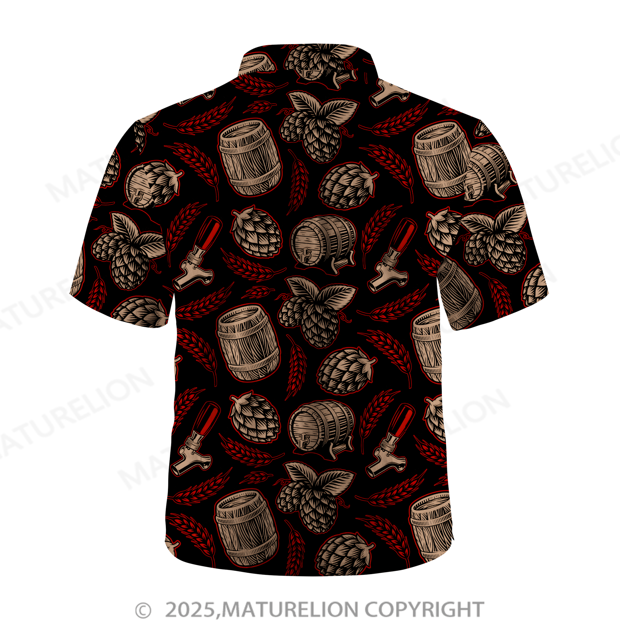 Maturelion Men's Hawaiian Shirt Palm Breeze Hawaiian Shirt