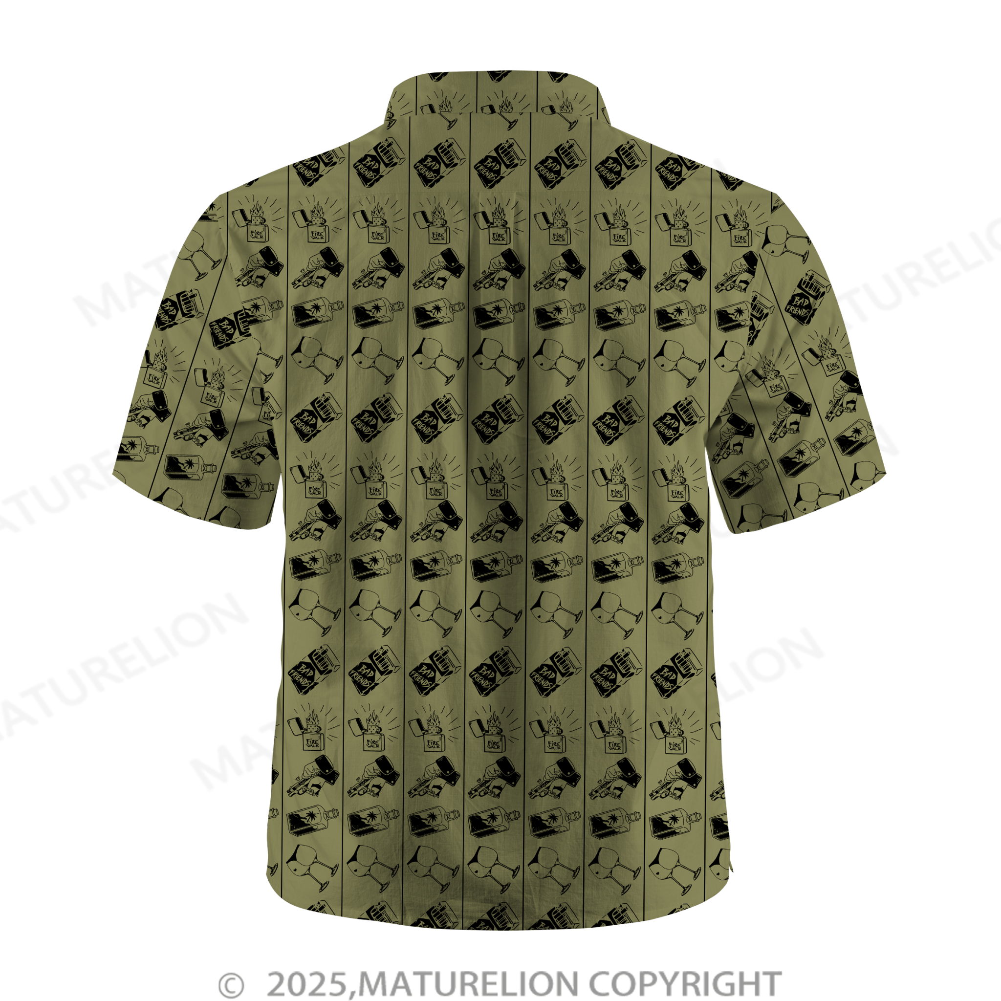 Maturelion Men's Hawaiian Shirt Floral Rush Hawaiian Shirt