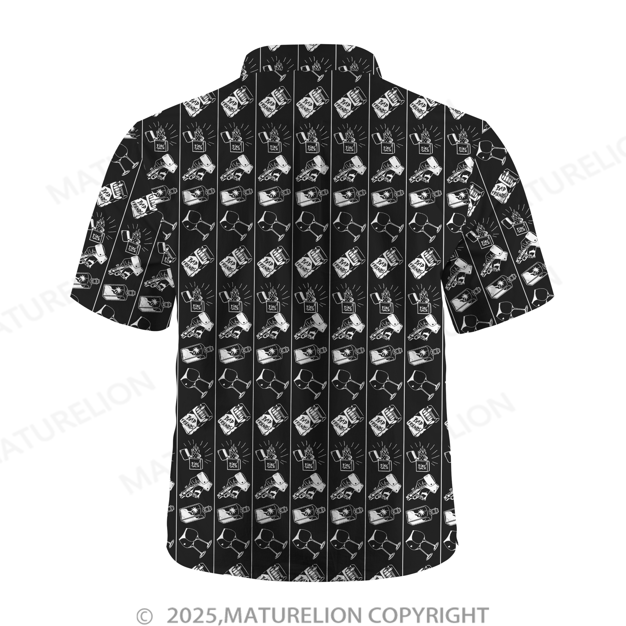 Maturelion Men's Hawaiian Shirt Floral Rush Hawaiian Shirt