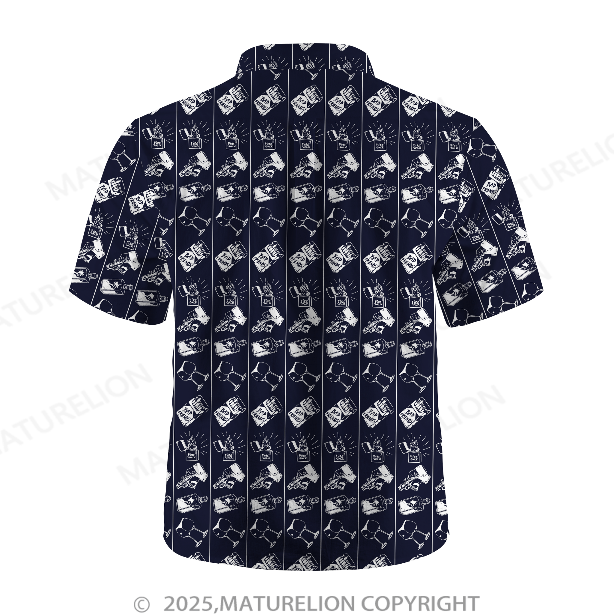 Maturelion Men's Hawaiian Shirt Floral Rush Hawaiian Shirt