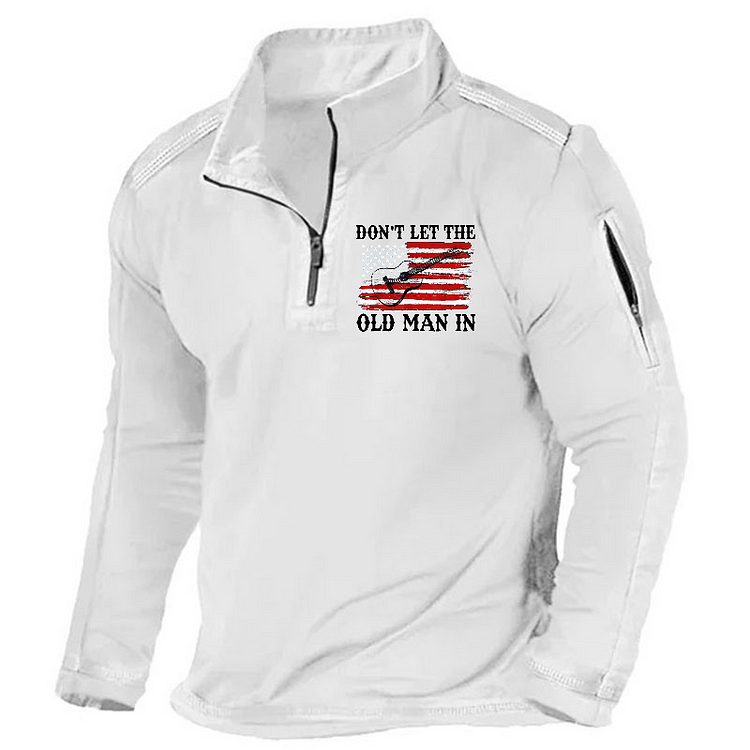 Maturelion Men's Henley Shirt Don't Let The Old Man In Henley Shirt