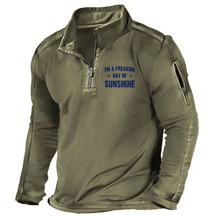 Maturelion Men's Henley Shirt I'm A Freaking Ray Of Sunshine Henley Shirt