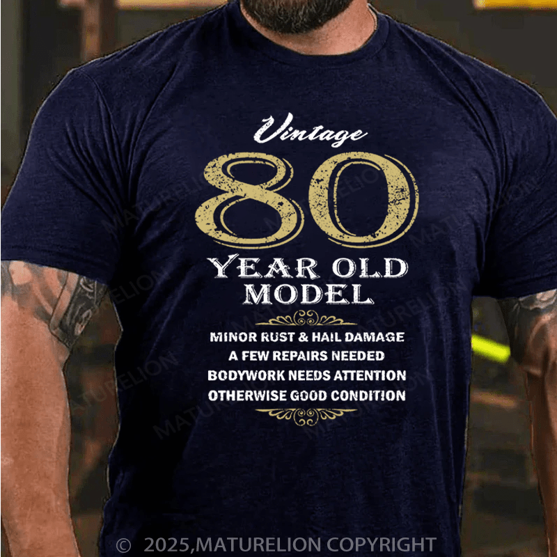 Maturelion Men's T-Shirt 80th Birthday Funny gift idea Classic Cotton T-Shirt