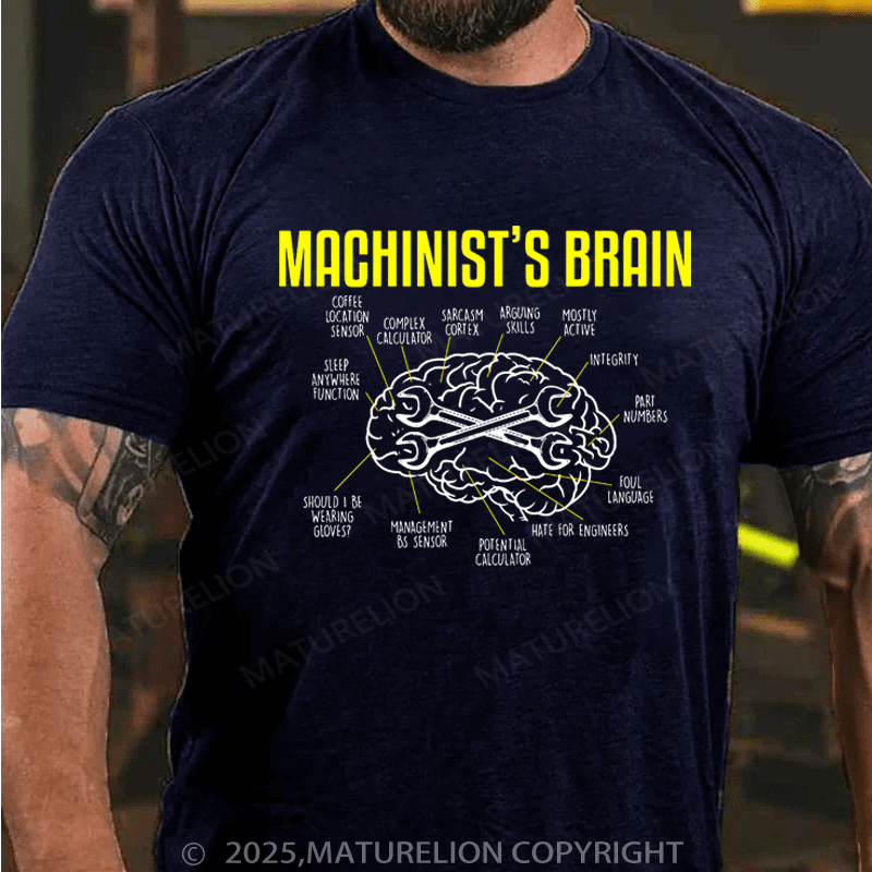 Maturelion Men's T-Shirt Machinint's Brain Cotton T-Shirt