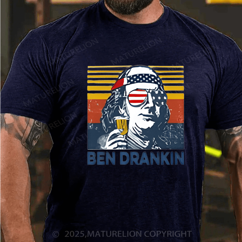 Maturelion Men's T-shirt Funny Franklin T-Shirt  Cotton T-shirt