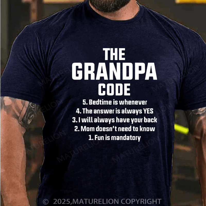 Maturelion Men's T-Shirt The Grandpa Code Cotton T-Shirt