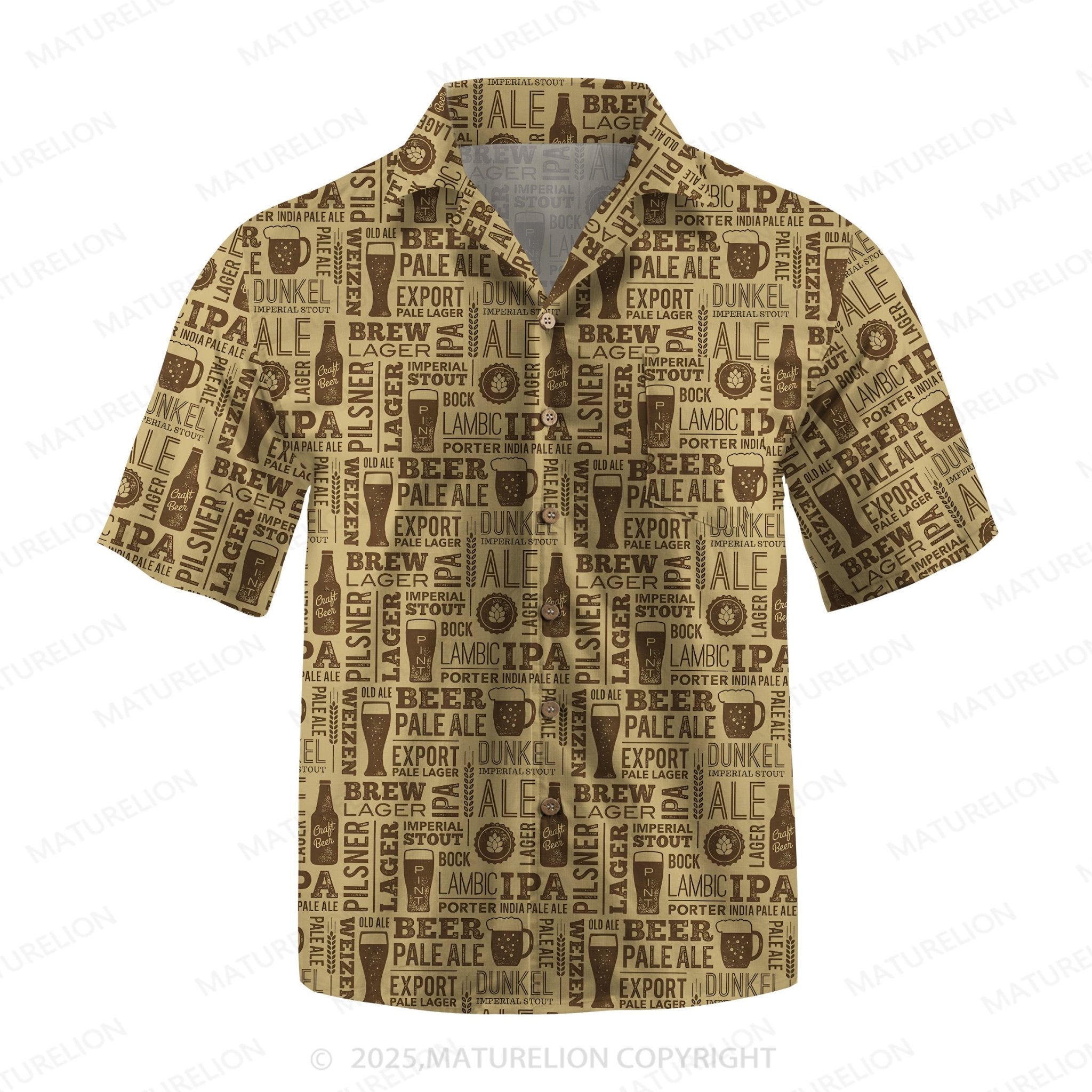 Maturelion Men's Hawaiian Shirt Surf and Sand Hawaiian Shirt