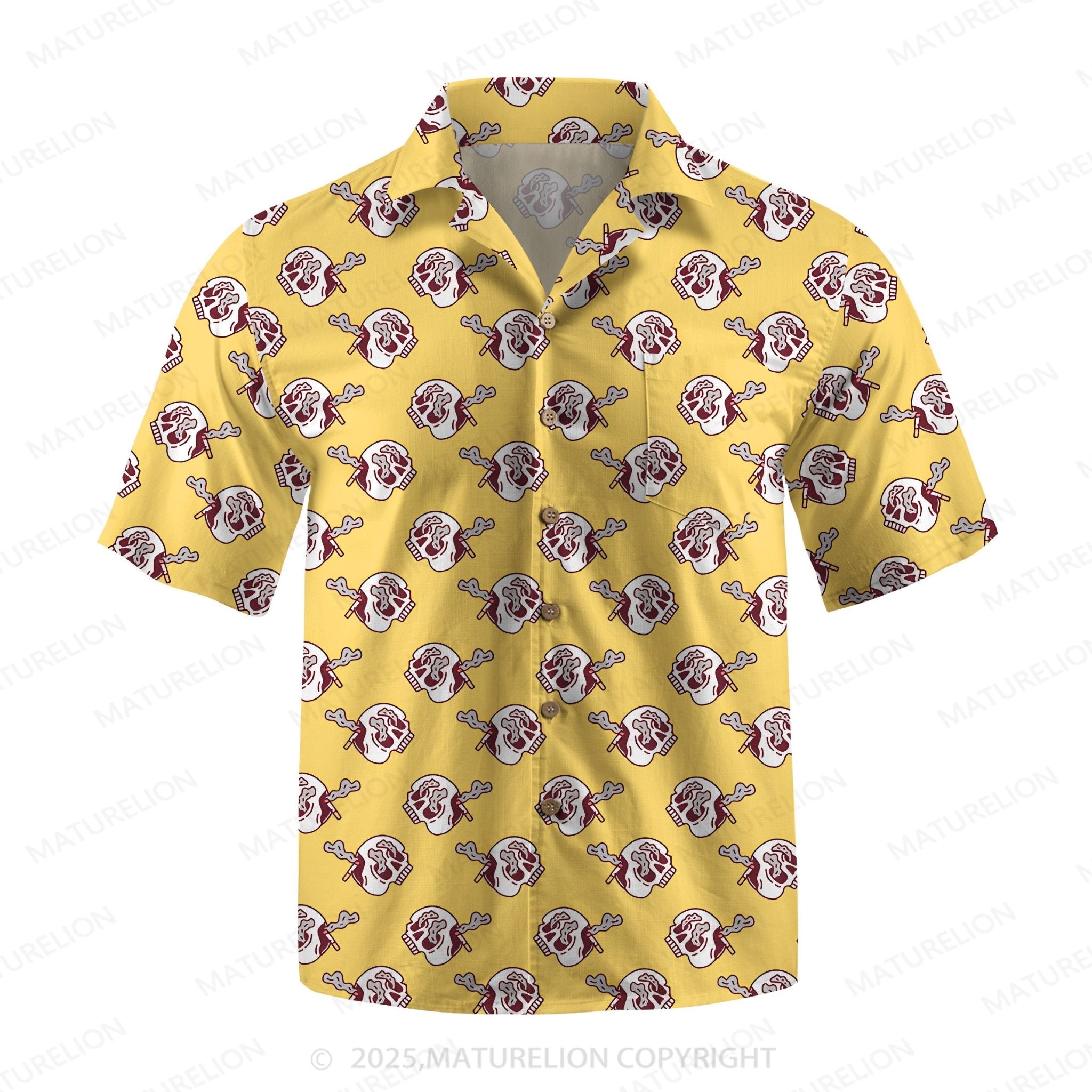 Maturelion Men's Hawaiian Shirt Vintage Island Hawaiian Shirt